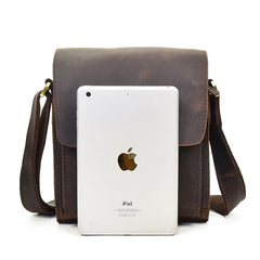 Genuine Leather Mens Cool Messenger Bag SHOULDER BAG CHEST BAG BIKE BAG CYCLING BAG