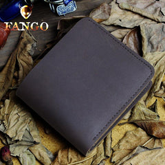 Handmade Leather Mens Cool Slim Leather Wallet Men billfold Wallets Bifold for Men - imessengerbags