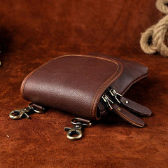 Leather Belt Pouch Mens Cases Waist Bag Hip Pack Belt Bag Fanny Pack Bumbag for Men