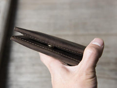 Handmade Leather Mens Cool Slim Leather Wallet Men Small Wallets Bifold for Men - imessengerbags