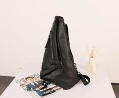 Leather Mens Sling Bag Sling Shoulder Bag Sling Backpack for men - imessengerbags
