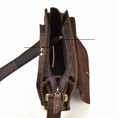 Genuine Leather Mens Cool Messenger Bag SHOULDER BAG CHEST BAG BIKE BAG CYCLING BAG