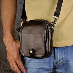 Leather Belt Pouch Mens Small Cases Waist Bag Hip Pack Belt Bag Fanny Pack Bumbag for Men - imessengerbags