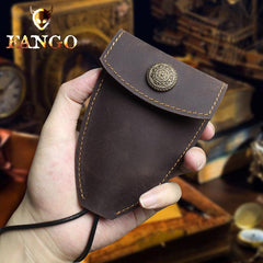 Handmade Leather Floral Mens Cool Car Key Wallet Coin Wallet Pouch Car KeyChain for Men - imessengerbags
