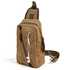 Cool Waxed Canvas Mens  Chest Bag Sling Bag One Shoulder Packs for men - imessengerbags
