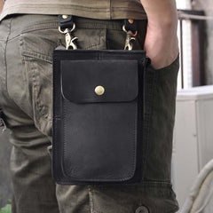 Leather Belt Pouch Mens Small Cases Waist Bag Hip Pack Belt Bag Fanny Pack Bumbag for Men - imessengerbags