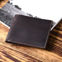 Handmade Leather Mens Cool Wallet Men Slim Wallets Front Pocket Wallet for Men - imessengerbags