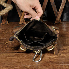 Leather Belt Pouch Mens Small Cases Waist Bag Hip Pack Belt Bag Fanny Pack Bumbag for Men - imessengerbags