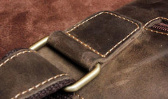 Handmade Leather Mens Cool Messenger Bag Square Bag Chest Bag Bike Bag Cycling Bag for men
