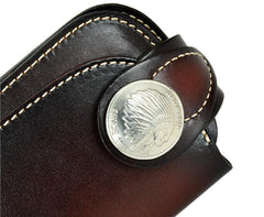 [On Sale] Handmade Mens Leather Biker Chain Wallets Cool Long Biker Wallet with Chain