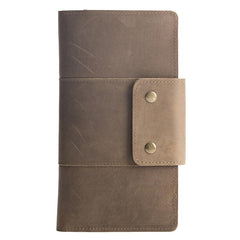 Handmade Leather Mens Travel Wallet Passport Leather Wallet Long Phone Wallets for Men