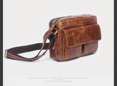 Genuine Leather Mens Cool Messenger Bag Chest Bag Bike Bag Cycling Bag for men - imessengerbags
