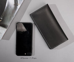 Handmade Leather Mens Clutch Wallet Cool Leather Wallet Long Phone Wallets for Men - imessengerbags