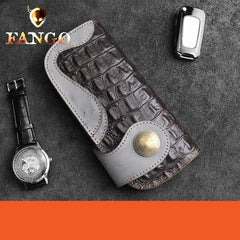 Handmade Leather Biker Wallet Mens Cool Chain Wallet Long Wallet Trucker Wallet with Chain
