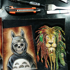Handmade Leather Lion Tooled Mens Long Wallet Cool Leather Wallet Clutch Wallet for Men - imessengerbags