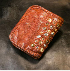 Handmade Leather Mens Chain Biker Wallet Cool Leather Wallet Long Phone Wallets for Men