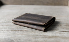 Handmade Leather Mens Cool Slim Leather Wallet Men Small Wallets Bifold for Men - imessengerbags