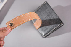 Handmade Leather Mens Cool Short Wallet Card Holder Small Card Slim Wallets for Men