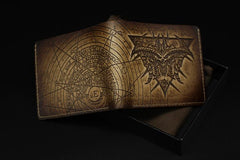 Handmade Leather Tooled Diablo3 Mens billfold Wallet Cool Leather Wallet Slim Wallet for Men - imessengerbags