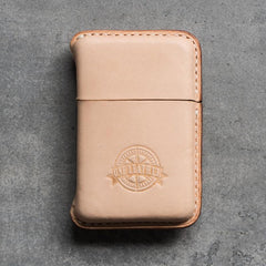 Handmade Brown Leather Mens 10pcs Cigarette Holder Case Cool Custom Cigarette Case for Men - imessengerbags