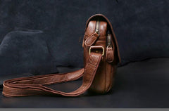 Genuine Leather Mens Cool Messenger Bag Square Bag Chest Bag Bike Bag Cycling Bag for men - imessengerbags