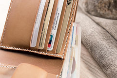 Handmade Leather Mens Cool Slim Leather Wallet Men Small Wallets Bifold for Men - imessengerbags