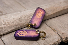 Handmade Leather Mens World of Warcraft Cool Keychain KeyCharm Keyring Pendant for Men - imessengerbags