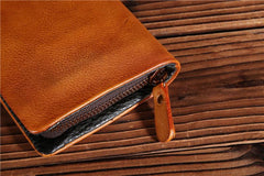Handmade Leather Mens Clutch Wallet Cool Leather Wallet Long Phone Wallets for Men - imessengerbags