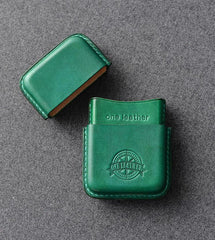 Cool Green Leather Mens 14pcs Cigarette Holder Case Cool Custom Cigarette Case for Men