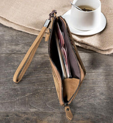 Handmade Leather Mens Cool Long Chain Wallet Phone Biker Trucker Wristlet Wallet - imessengerbags