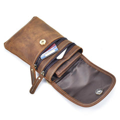 Leather Belt Pouch Mens Small Cases Waist Bag Hip Pack Belt Bag Fanny Pack Bumbag for Men