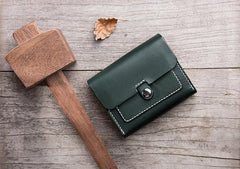 Handmade Leather Mens Cool Short Wallet Card Holder Small Card Wallets for Men Women - imessengerbags