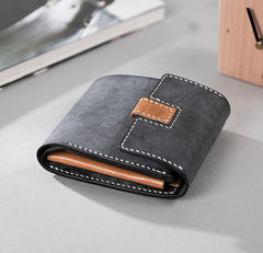 Handmade Leather Mens Cool Slim Leather Wallet Men Small Wallets Trifold for Men - imessengerbags
