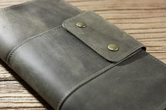 Handmade Leather Mens Travel Wallet Passport Leather Wallet Long Phone Wallets for Men