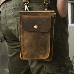 Leather Belt Pouch Mens Small Cases Waist Bag Hip Pack Belt Bag Fanny Pack Bumbag for Men - imessengerbags