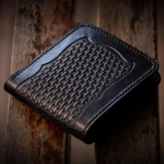 Handmade Leather Fine Horse Tooled Mens billfold Wallet Cool Leather Wallet Slim Wallet for Men - imessengerbags