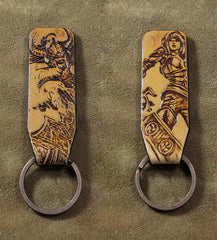 Handmade Leather Tooled League of Legends LOL KeyChain Key Ring Mens Cool Car Key Wallet Wallet Car for Men