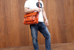 Genuine Leather Mens Cool Messenger Bag Briefcase Satchel Bag Bike Bag Cycling Bag for men