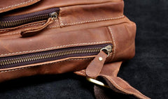 Genuine Leather Mens Cool Chest Bag Sling Bag Crossbody Bag Travel Bag Hiking Bag for men - imessengerbags