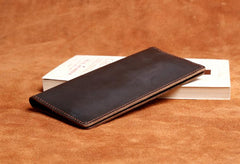 Handmade Leather Mens Cool Long Leather Wallet Clutch Wristlet Wallet for Men - imessengerbags