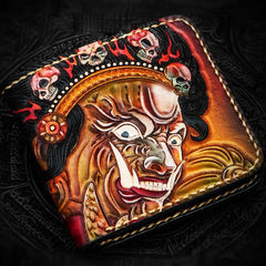 Handmade Leather Mah¨¡k¨¡la Tooled Mens billfold Wallet Cool Leather Wallet Slim Wallet for Men - imessengerbags