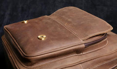 Genuine Leather Mens Cool Backpack Sling Bag Large Black Travel Bag Hiking Bag for men