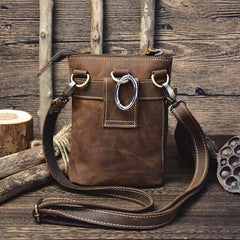 Leather Belt Pouch Mens Cases Waist Bag Hip Pack Belt Bag Fanny Pack Bumbag for Men