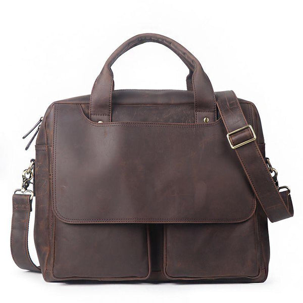 GENUINE LEATHER MENS COOL MESSENGER BAG BRIEFCASE WORK BAG BUSINESS BAG FOR MEN - imessengerbags