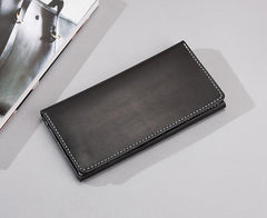 Handmade Leather Mens Clutch Wallet Cool Leather Wallet Long Phone Wallets for Men - imessengerbags