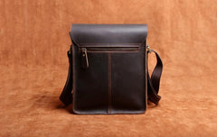Handmade Leather Mens Cool Messenger Bag Square Bag Chest Bag Bike Bag Cycling Bag for men