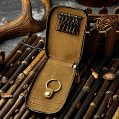 Handmade Leather Mens Cool Key Wallet Car Key Holder Case Card Wallet for Men - imessengerbags