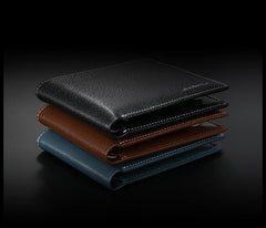 Genuine Leather Mens Cool Slim Leather Wallet Men Small Wallets Bifold for Men - imessengerbags