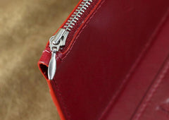 Handmade Leather Tooled Trifold Henna Floral Mens Long Wallet Cool Leather Wallet Clutch Wallet for Men - imessengerbags