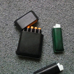 Cool Leather Mens 10pcs Cigarette Holder Case Vintage Custom Cigarette Case for Men - imessengerbags